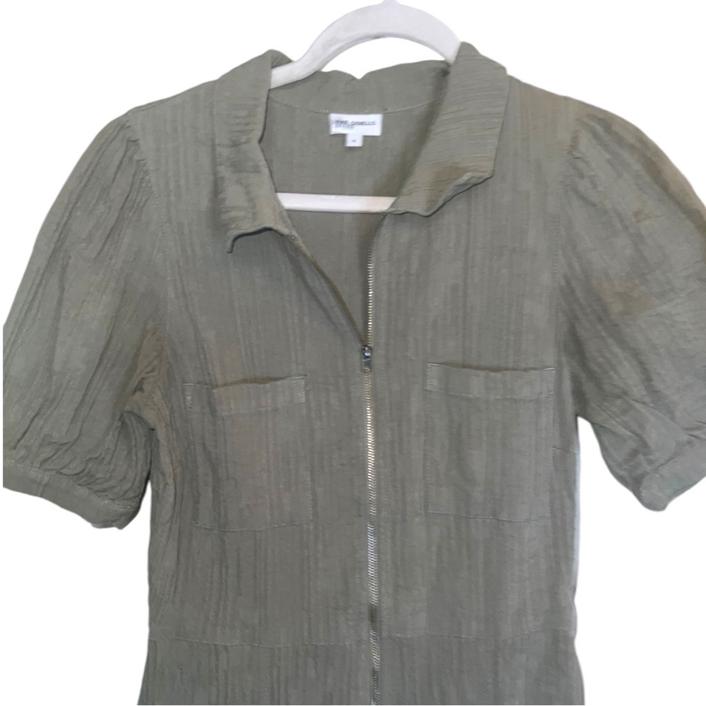 ▶️ The Odells x Anthropologie ◀️ Army Green Textured Utility Jumpsuit Size 6 - Picture 7 of 17